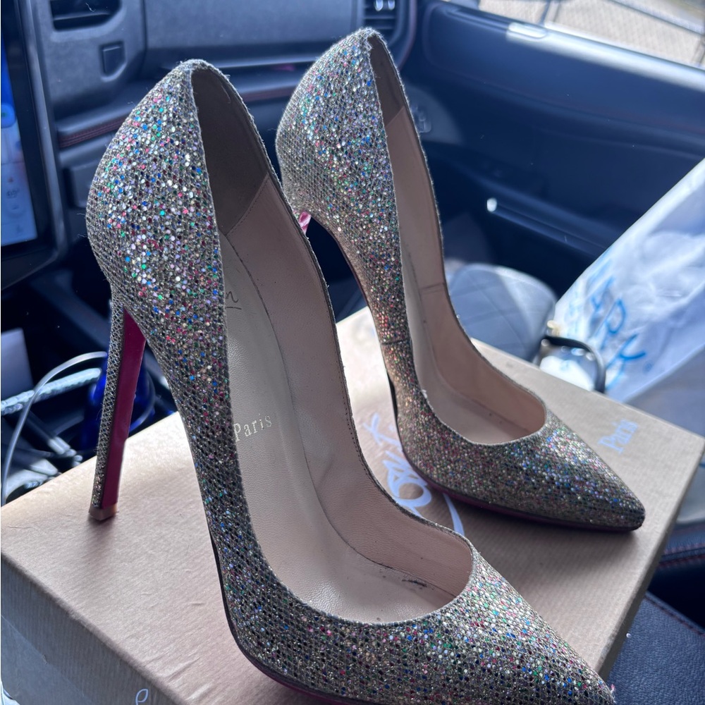 Christian Louboutin Gold Multicolor Heels